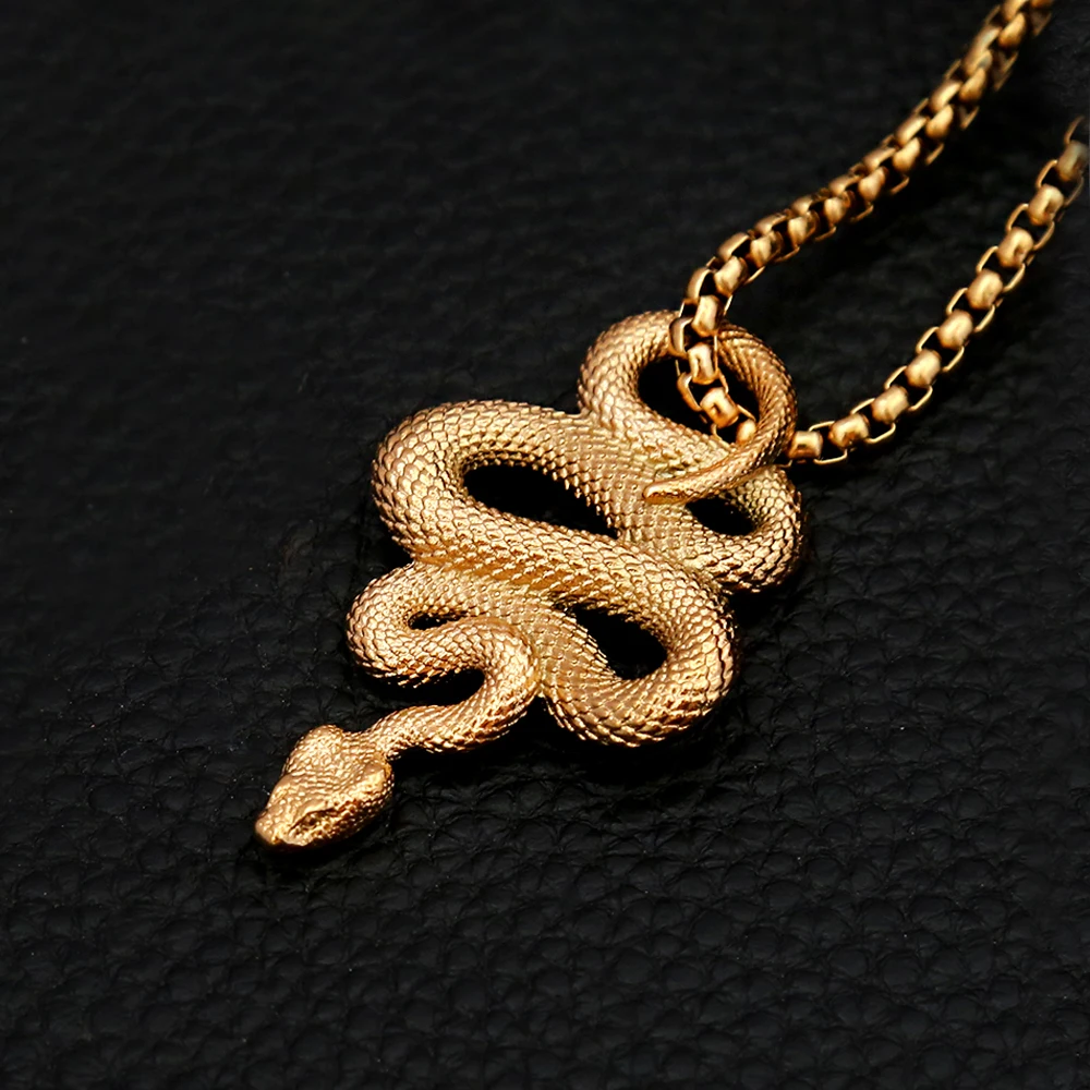 Fashion Vintage Creative Snake Pendant for Men Women Gothic Stainless Steel Animal Simple Necklaces Jewelry Gifts Dropshipping