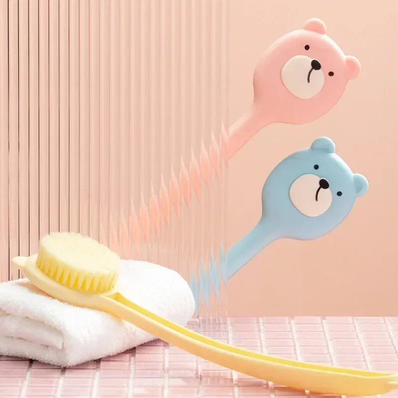 Soft Hair Long Handle Bath Brush, 1 Pcs Back Magic Tool, Body Rub Mud, Bath Towels