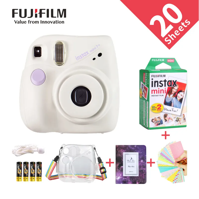 Imagem -03 - Original Fujifilm Instax Mini7 Mais Câmera Fuji Filme de Câmera Instantânea Tira de Pulso de Filme de Aniversário de Natal para o Presente da Menina