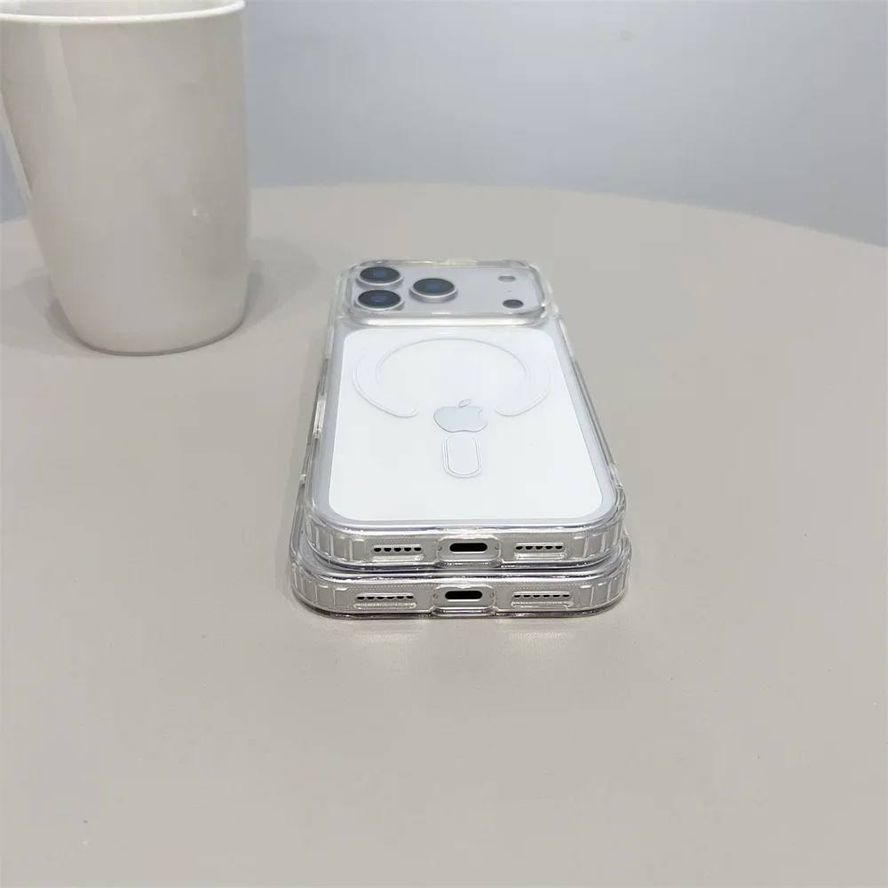 Original Transparente Magnetische Handyhülle für Magsafe für iPhone 18 Pro Max 17Pro 16 15 14 13 12 11 Klare Kabellose Ladehülle – Detail 7