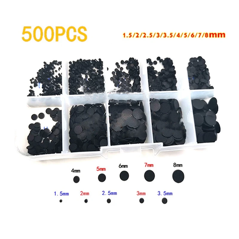 500Pcs/Box 1.5-8Mm Different Sizes Conductive Rubber Pads Keypad Repair Kit For IR Remote Control Conductive Rubber