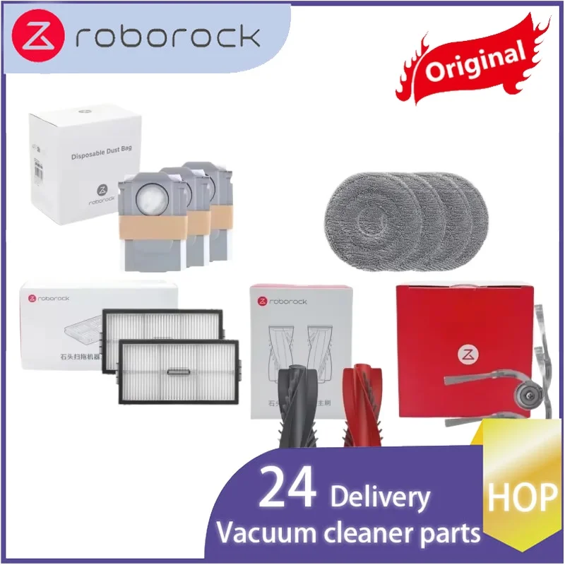 Optionales Roborock Saros 20 Original-Zubehör: Filter, Haupt-/Seitenbürste, Wischmopp, Staubbeutel für Qrevo CurvX und Qrevo EdgeT Ersatzteile