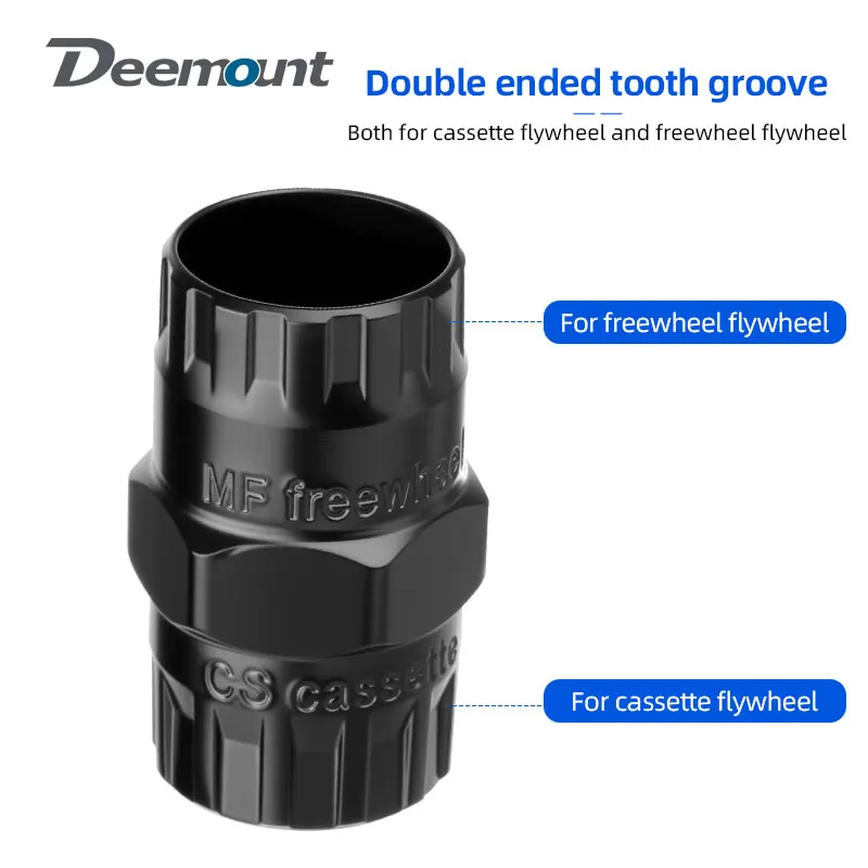 Deemount 2 in 1 Freewheel/Cassette Flywheel Socket Sleeve Tool 12 Teeth Bike Rear Threaded Hub Cog Flywheel Overhaul Extractor view 3