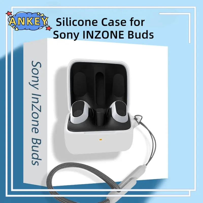 Capa para sony inzone buds capa protetora WF-G700N anti-queda cordão de náilon macio silicone sem fio bluetooth fones de ouvido carregando