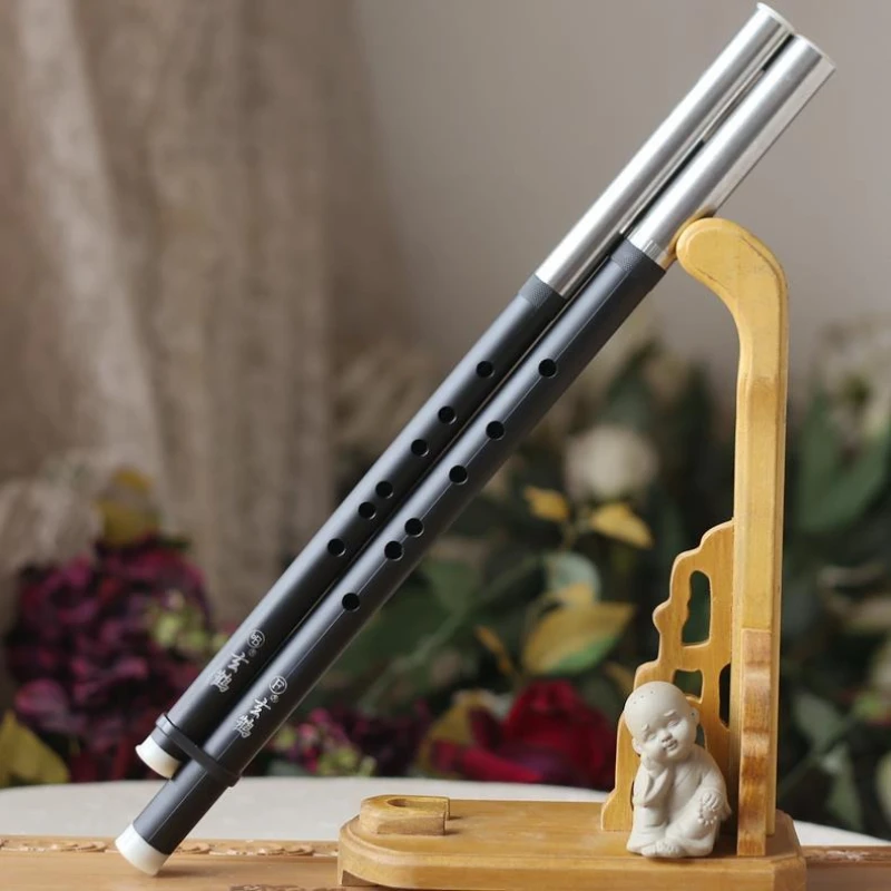 Double Tube Bawu Transverse Blowing Flute Beginner Adult Performance Woodwind Instruments Traditional Resin Portable Bawu