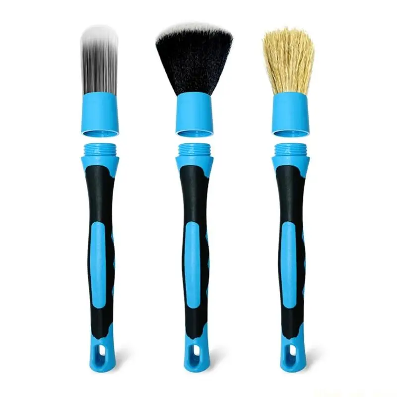 A2BE 3Pcs Auto Detailing Brushes produced For Efficient Cleaning Of Narrow sectors Between Seats display And ducts With Plastic
