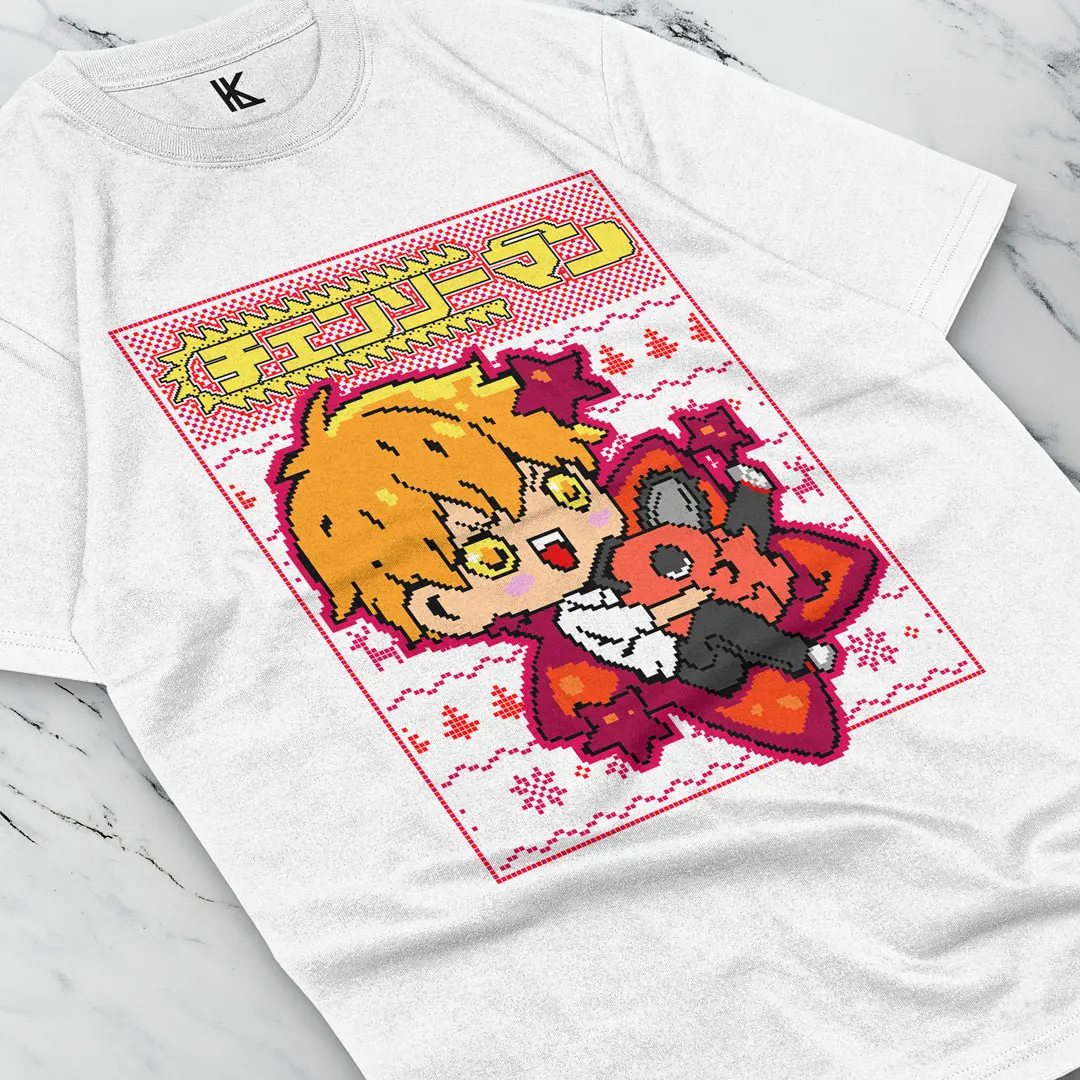 Chainsaw Man Anime T-shirt Denji Pochita Anime Print Shirt Anime Gift Cotton