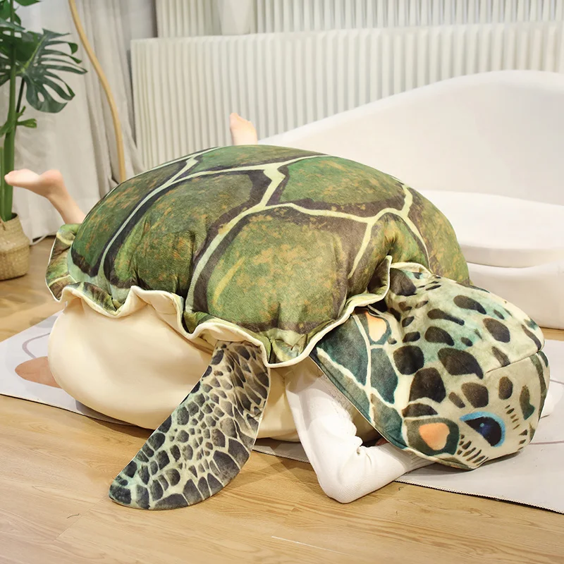 60/100CM Spoof Giant Turtle Shell Plush Pillow Sleeping Bag Stuffed Soft Cushion Creative Gifts For Friends