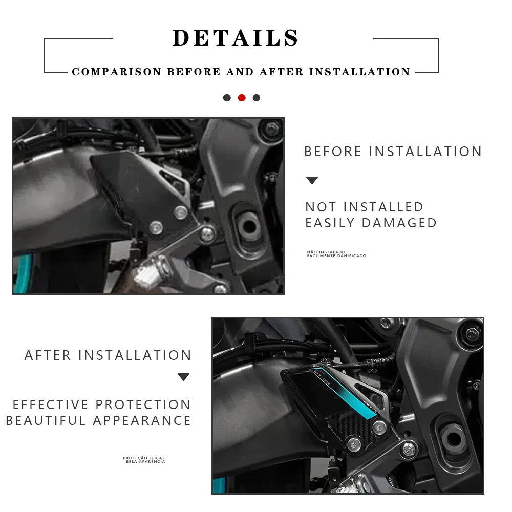 Kit de protección del talón con pegatina de resina 3D para MT-09 SP MT 09 2024-