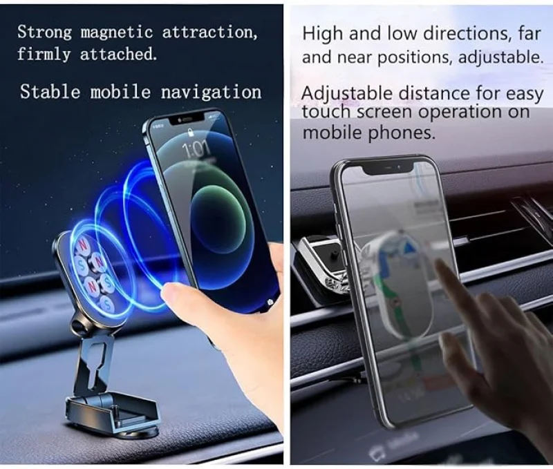 2025Handy Ständer Halter Starke Magnetische Faltbare Auto Telefon Halter Rotation Halterung Selbst-klebe Mini Halter Zubehör
