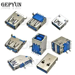 5PCS USB 3.0 USB-3.0-AF AM Type Port Male Female Solder Jacks Connector PCB Socket For USB Interface Port 90/180 degrees