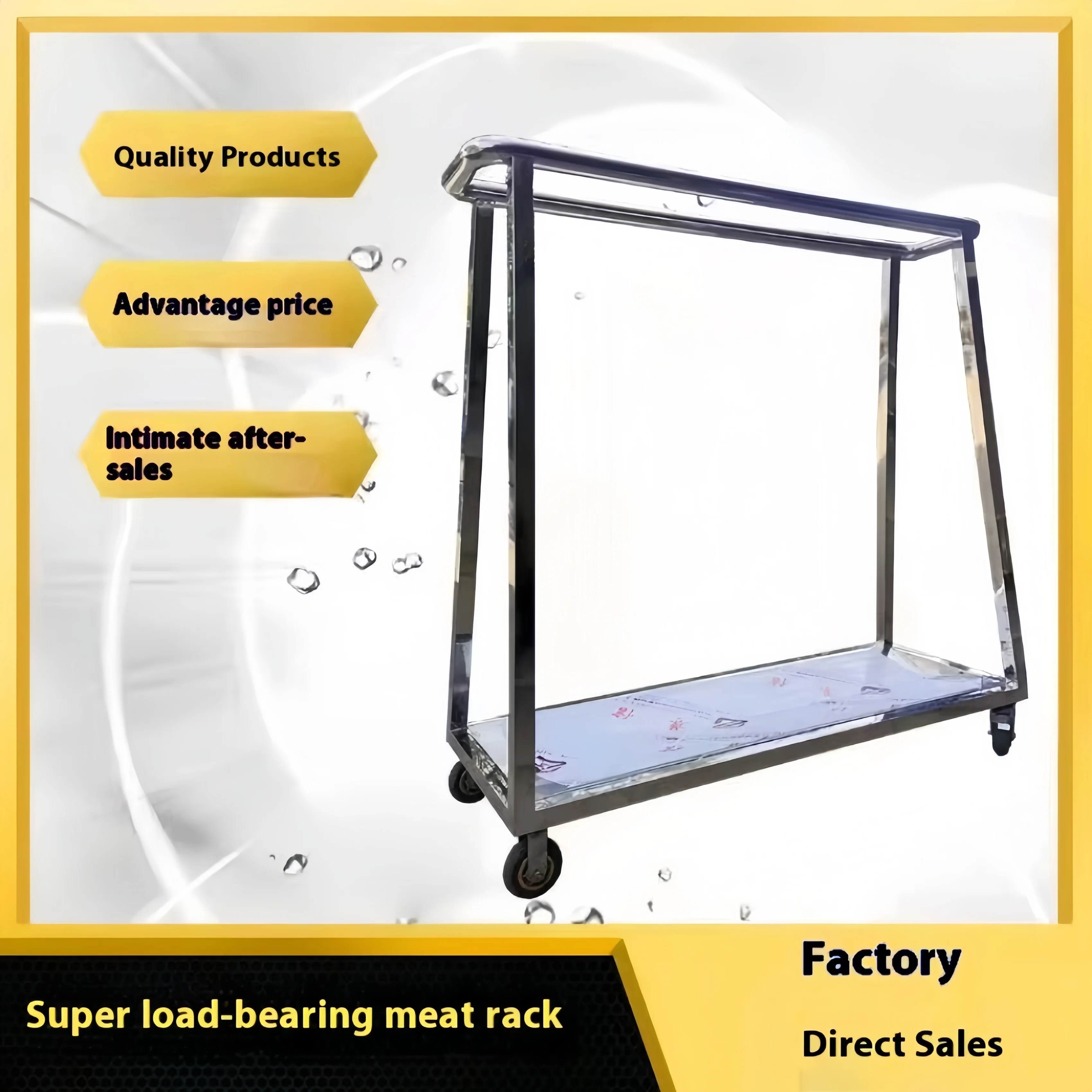 يمكن تخصيص محمل فائق التحمل من الفولاذ المقاوم للصدأ السميك عربة اللحوم الطازجة المتنقلة لحم الخنزير المعلقة خطاف اللحوم مقطورة اللحوم