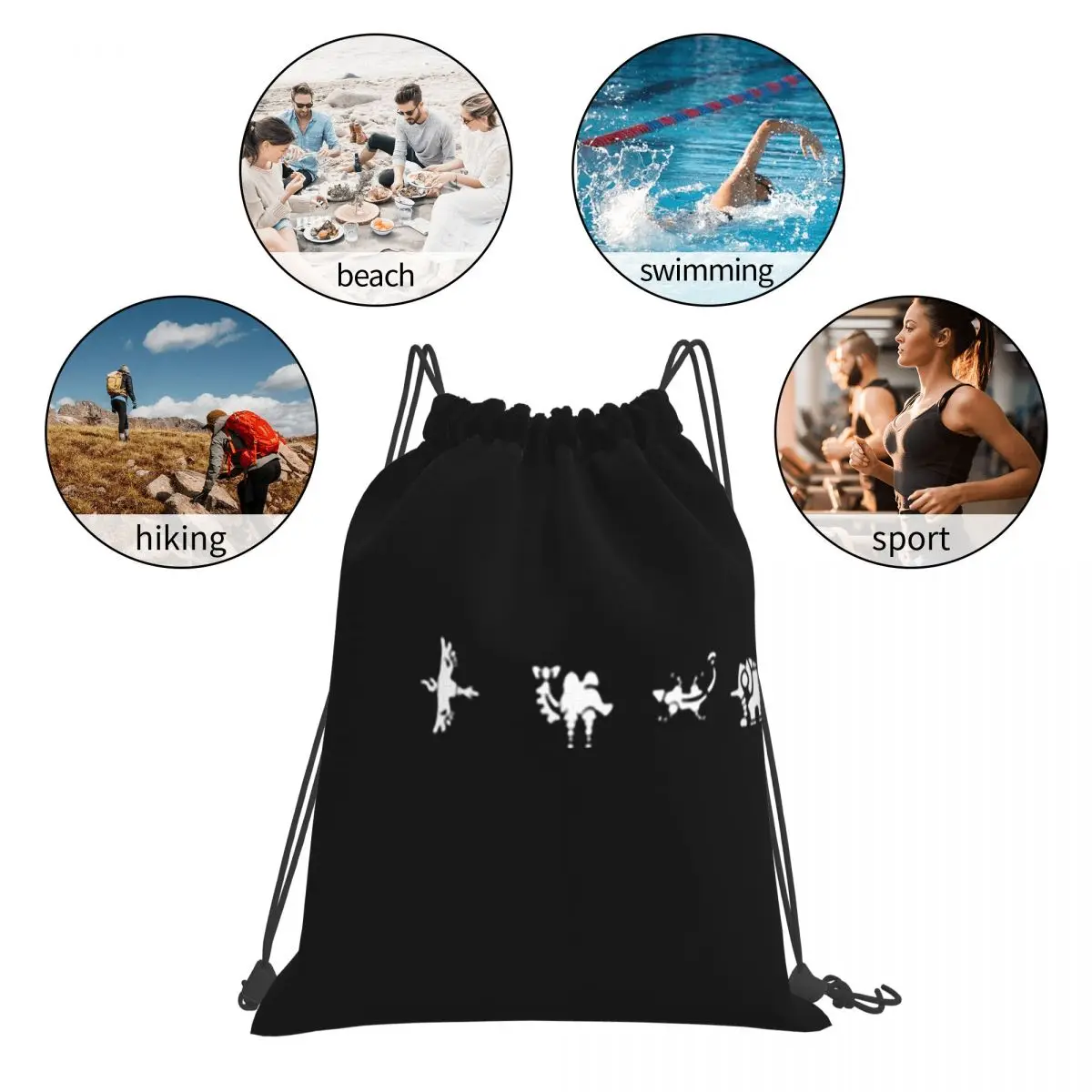 Divine Beasts Breath Of The Wild (white) Drawstring Backpacks Drawstring Bags Drawstring Bundle Pocket Sports Bag Book Bags