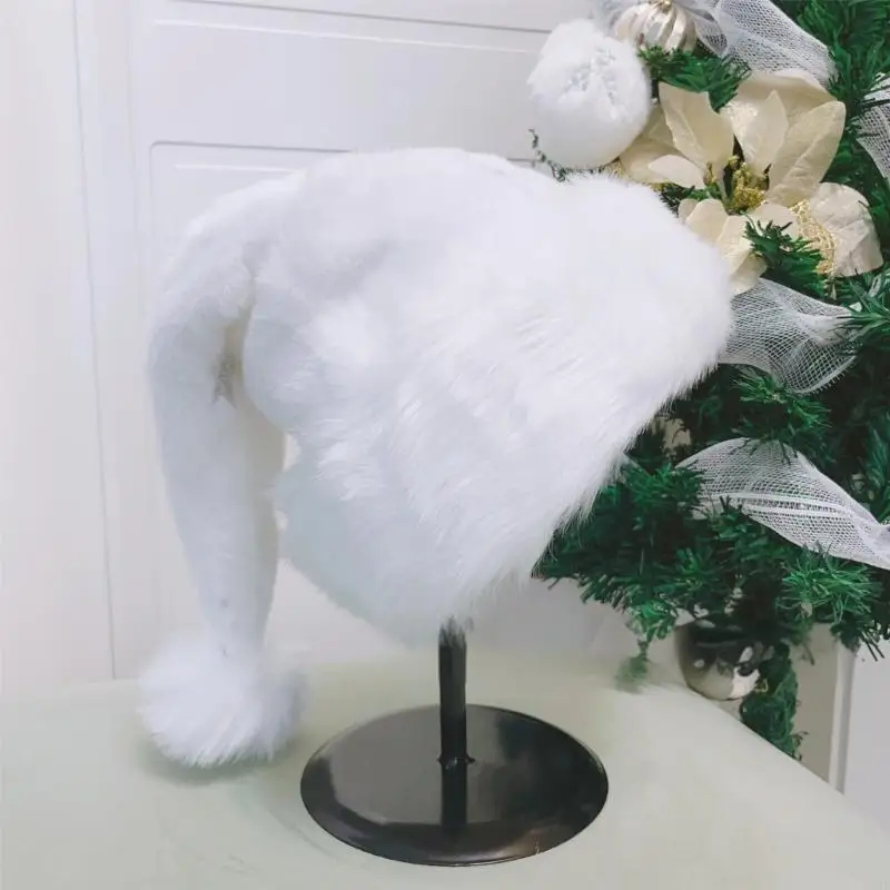 

Y3NE Holiday Props Plush Hat Sequins Star Headwear Christmas Celebration Accessory