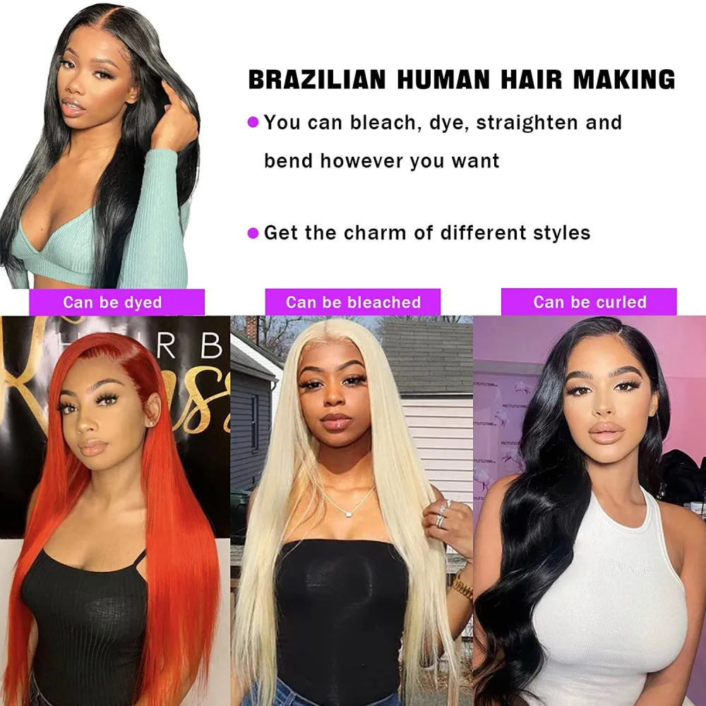 Pacotes retos brasileiros do cabelo humano para mulheres, cor preta natural, extensões reais, 26 dentro, 28 dentro, 30 dentro, cabelo humano de 100%, # 1B