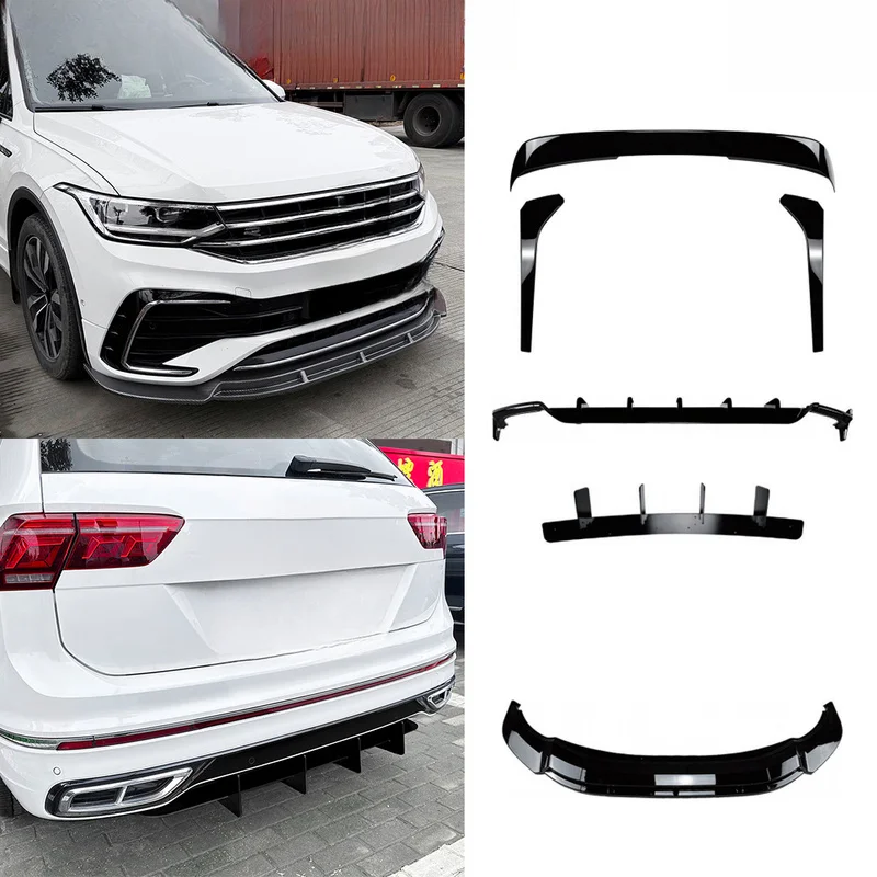 High Quality AMP-Z Body Kit Front Rear Bumper Lip Side Skirts Rear Diffuser For VW Tiguan MK2 ABS Material