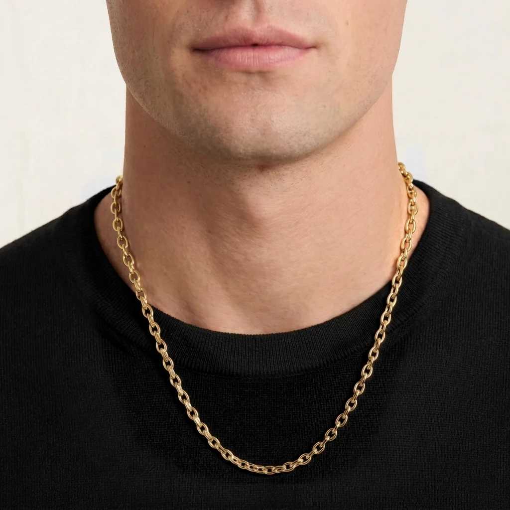 Stainless Steel Necklaces High Polish Simple Chain Unisex Commuter Versatile Non-Fading Basic O-Link Necklace Women's Jewelry