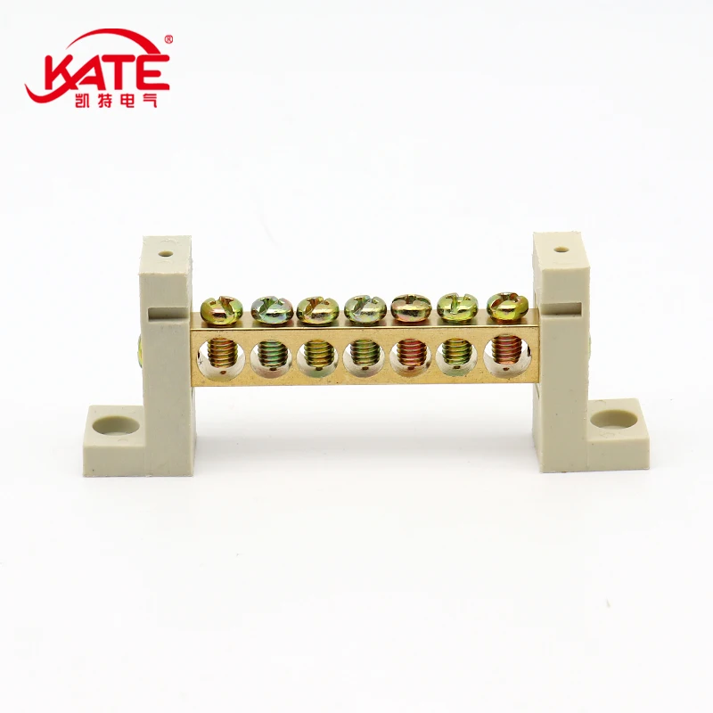 DIN Rail Terminal Block High Bridge Type Ground Bar 5/7/10/12 Holes Distribution Box Neutral Terminal Electrical Connector
