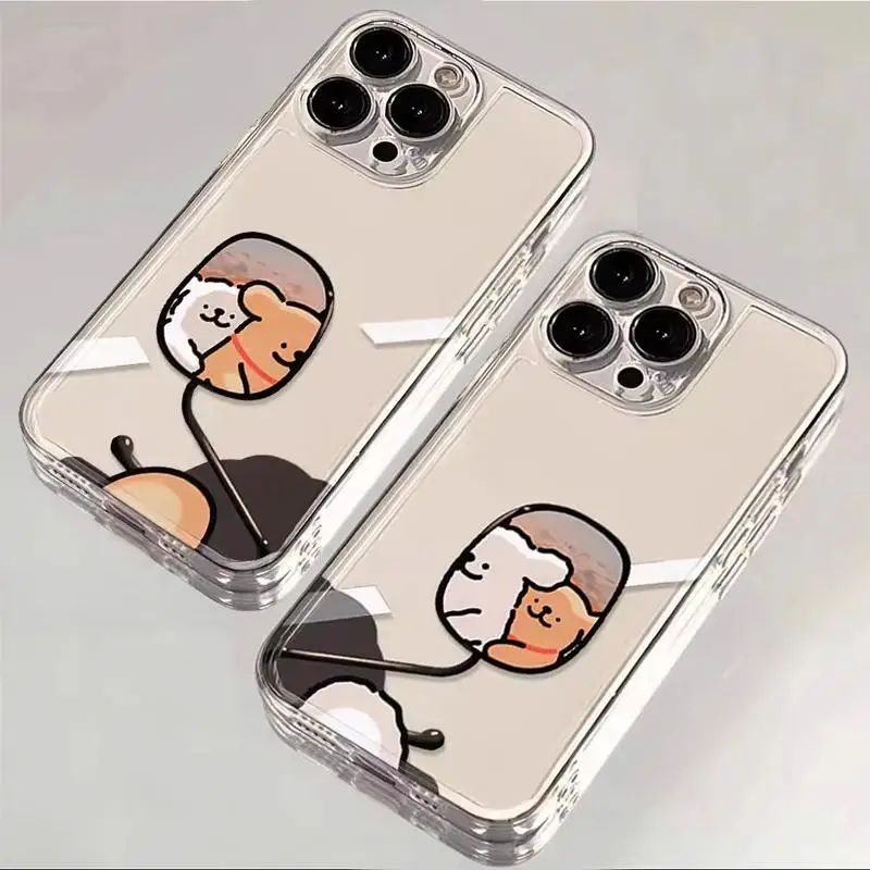 Couple Puppy Case for iPhone 16 casing 14 13 12 11 15 Pro Max Xs XR 8 7 Plus Shockproof Screen Protector cover
