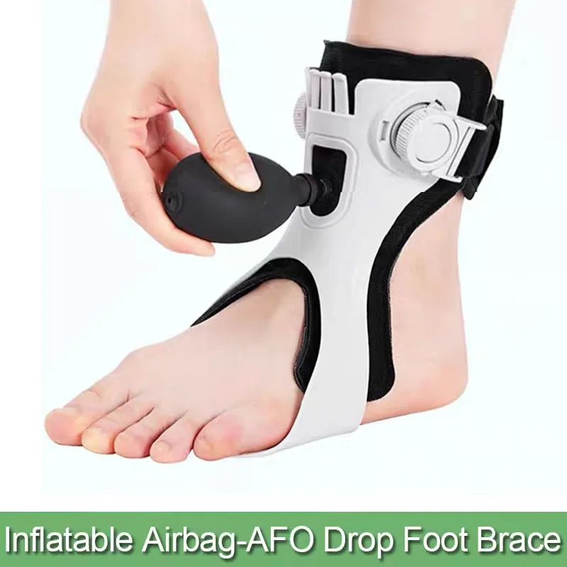 Drop Foot Ankle Brace Orthosis with Inflatable Gasbag Balance Foot Corrector Ankle Support for Hemiplegia Stroke Shoes Walking