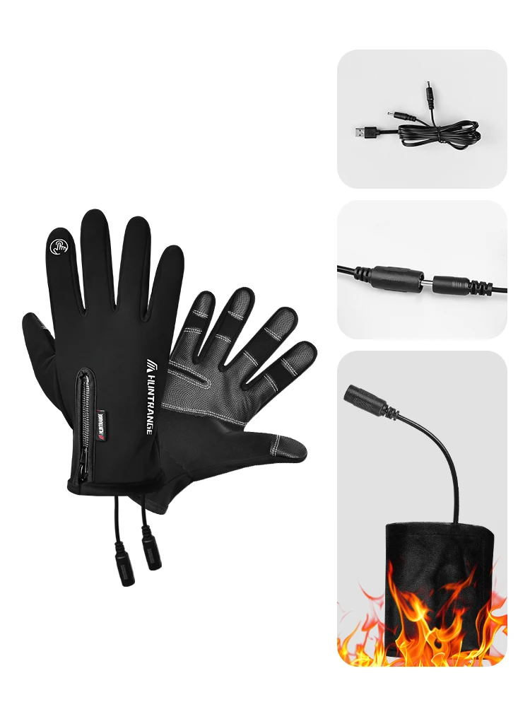 AliExpress USB Heated Cycling Gloves Winter Waterproof Touch Screen Ski Gloves Rechargeable Heating Motorcycle