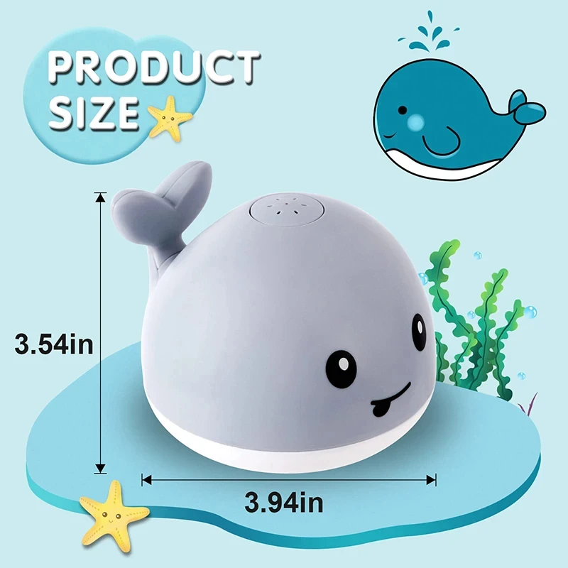 Baby Light Up Bath Toys Whale Automatic Sprinkler Bathtub Toys kids Infant Swim Pool Bathroom Toys Gifts With Music LED Light