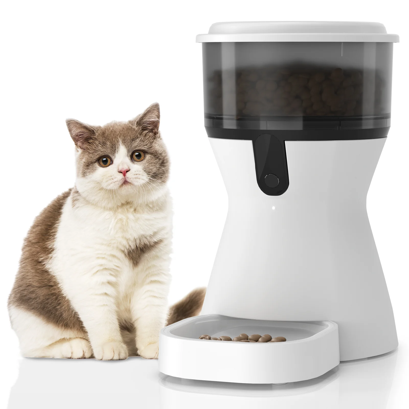 

Automatic Cat Feeders Dispenser WiFi, Timed Dog Feeder with 10S Dining Voice Record, 4L Cat/Dog Food Dispenser