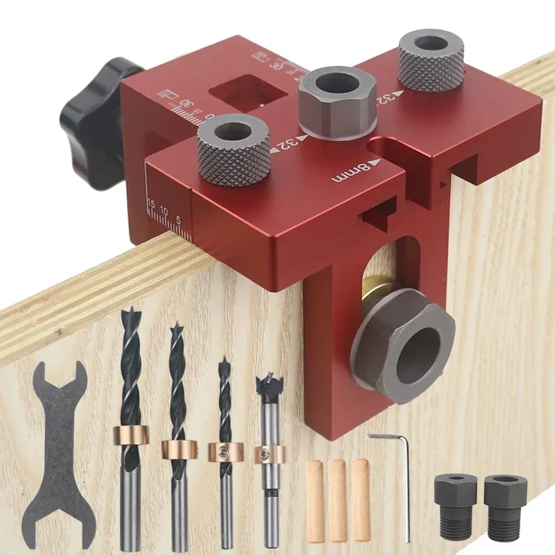 Precision Jig 3 in 1 Doweling Jig Kit For Cabinet Furniture Drill Guide Locator Pocket Hole Jig Removable Hole Puncher Tools