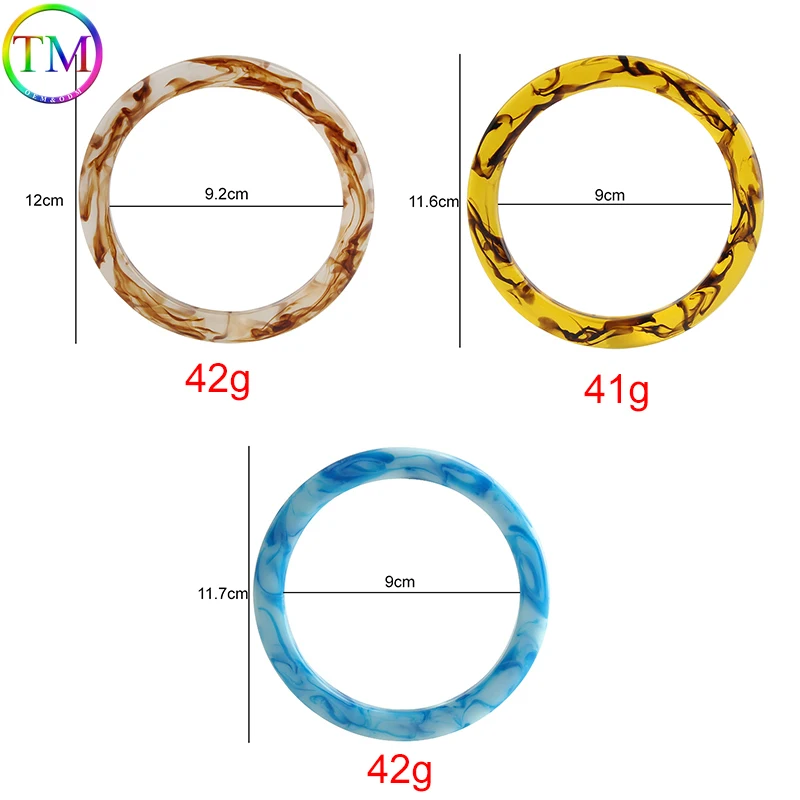 Acrylic Circle Handles For DIY Handcrafted Handbag Bag Strap Purse Bracelet Resin Rings Frame Decorative Replacement Accessories