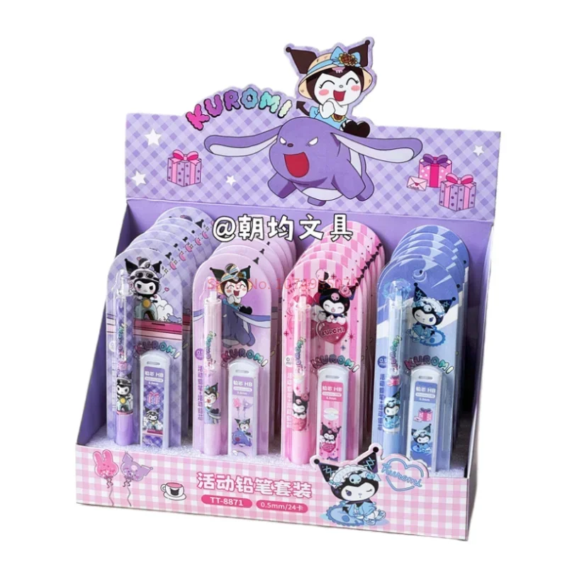 Imagem -06 - Sanrio Kuromi Pencil Grupo Capybara Cartoon Cute Girl Heart Esboço Ferramenta de Escrita 0.5 Papelaria Estudante 24 Pcs