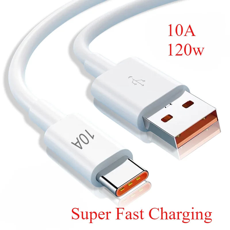 120W 10A USB Type C USB Cable Super Fast Charing Line for Xiaomi13 12 Samsung A14 A15 A25 Quick Charge USB C Cables Data Cord