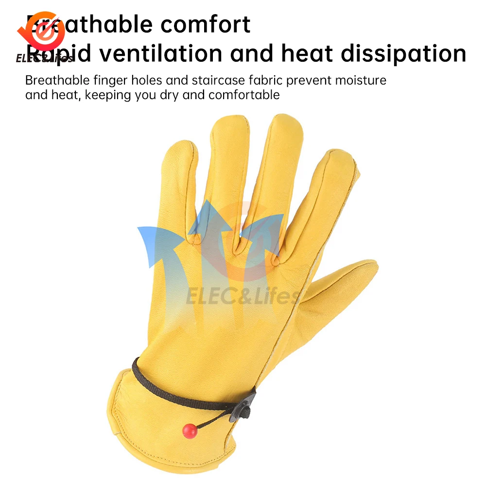 Luvas de couro amarelo para soldagem TIG, protetores de dedo, macio, sensível, acessórios de bicicleta, segurança, 1 par