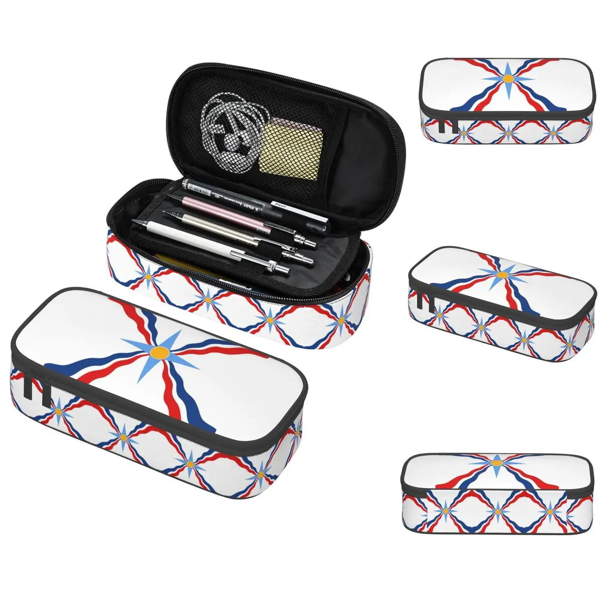 

Luxury Assyrian Suryoyo Flag Pencil Case for Students School Pen Box Pencil Bag Stationery Supplies Pen Holder Bag