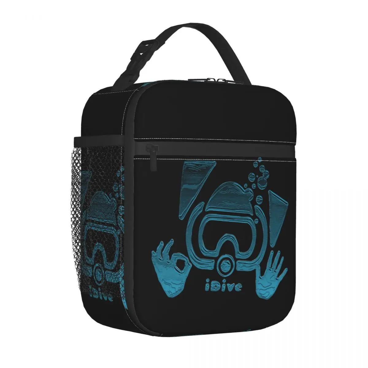 

Scuba Dive Aqua Blues IDive OK Insulated Lunch Bag Thermal Bag Meal Container Diving Diver Tote Lunch Box Food Handbags Outdoor