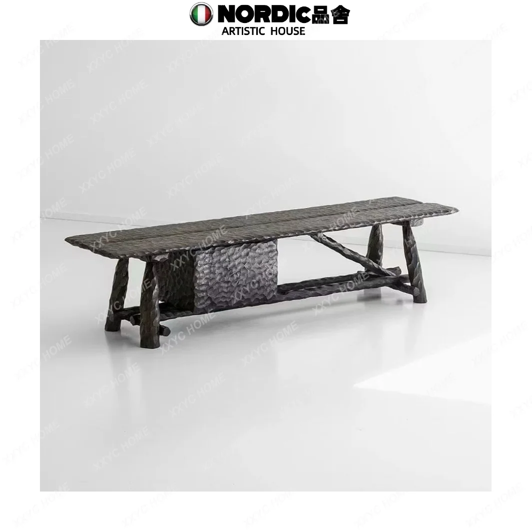 

solid wood hammer pattern bench wabi sandy wind retro home bed and breakfast bench