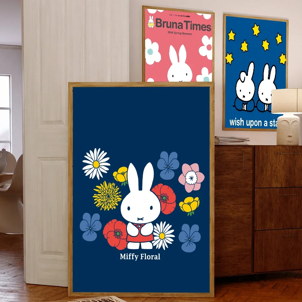 M-Miffy DIY Sticky Poster Whitepaper Prints Posters Artwork Vintage Decorative Painting