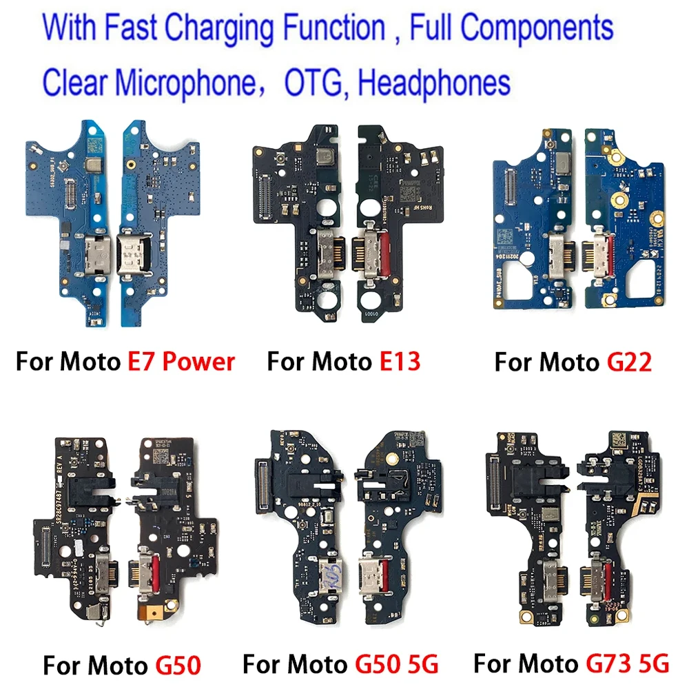 NEW Tested USB Port Connector Dock Charging Charger Board Flex Cable For Moto  E13 E7 Power G22 G30 G50 G73 5G G8 G9 Plus