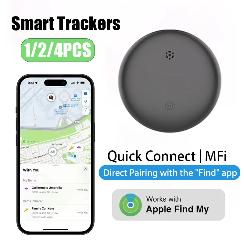 Smart Bluetooth GPS Tracker Work with Find My APP ITag Anti Lost Reminder Device Tracking Locator For Cars Keys Pets Bags Finder