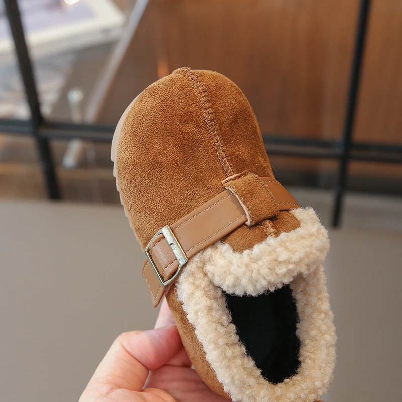 Baby-Mädchen Herbst/Winter Mode Neue Samt-Schneestiefel mit Dicker Sohle, Niedliche Einteilige Stiefel, Weich, Warm/Leicht, für Schüler zum Gehen – Detail 8