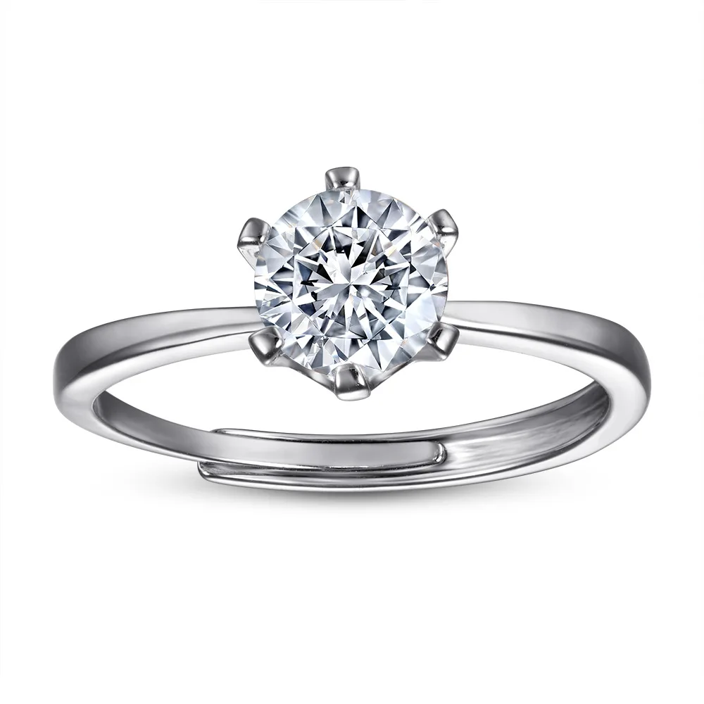 

Sun Star TL-382 925 Sterling Silver Jewelry Rhodium Plated Female Engagement Rings Silver Adjustable Cubic Zirconia Rings