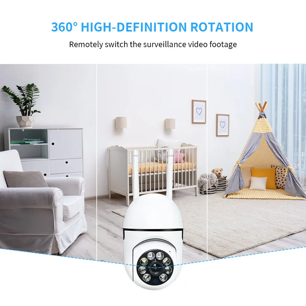 HD كاميرا مراقبة أمنية لاسلكية PTZ واي فاي IP كاميرات خارجية AI تتبع الإنسان اتجاهين الصوت HD كاميرا ملونة ليلية