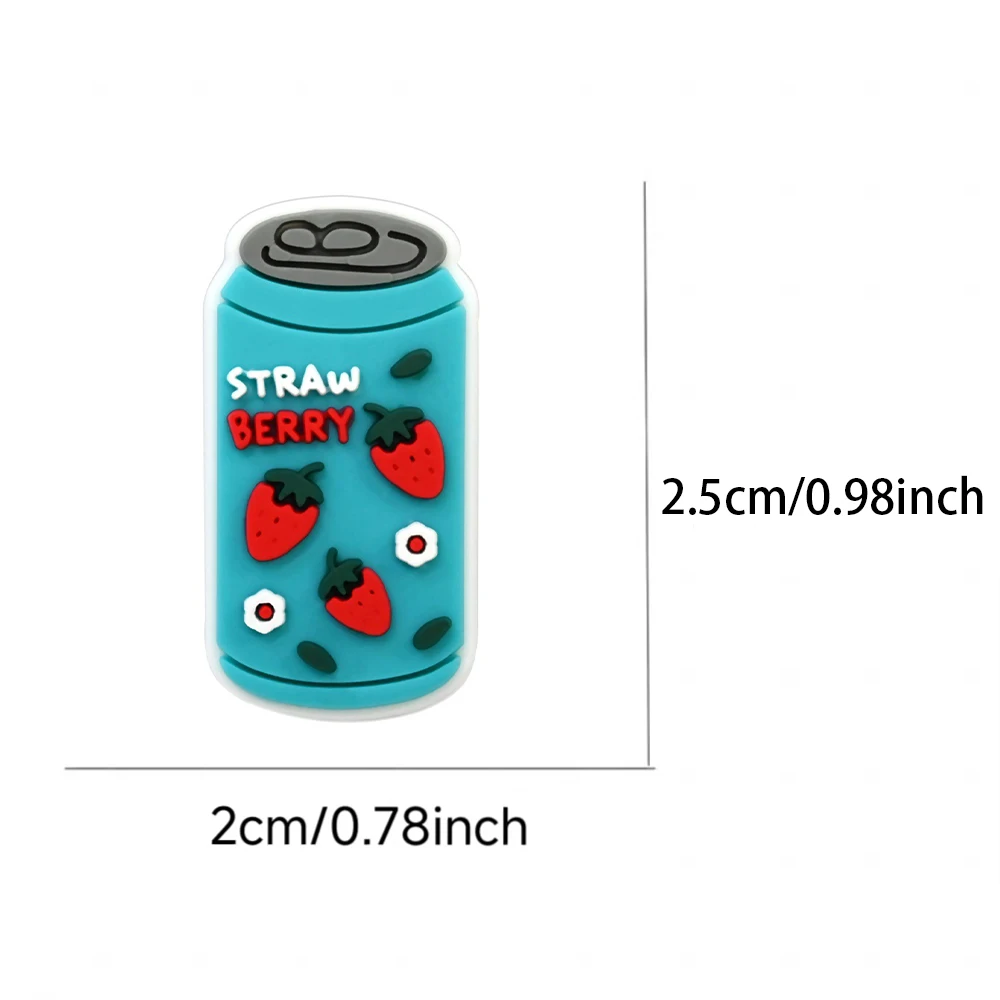 New Summer 24pcs Cartoon Drinks Series PVC Shoe Accessories Fit Wristbands Hole Slipper Decoration DIY Detachable Fashion Gifts