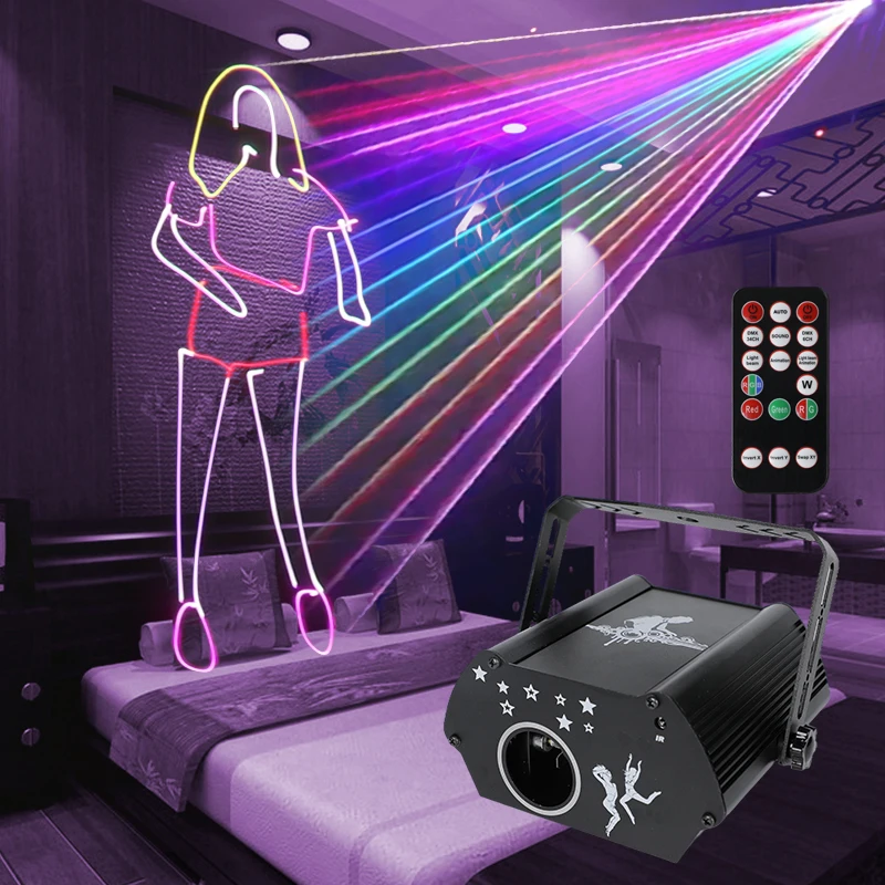 New Vision Mini Beam Animation Projector DJ Party Lights Laser Show System Laser Light For Night Club Disco Strobe Effect Light