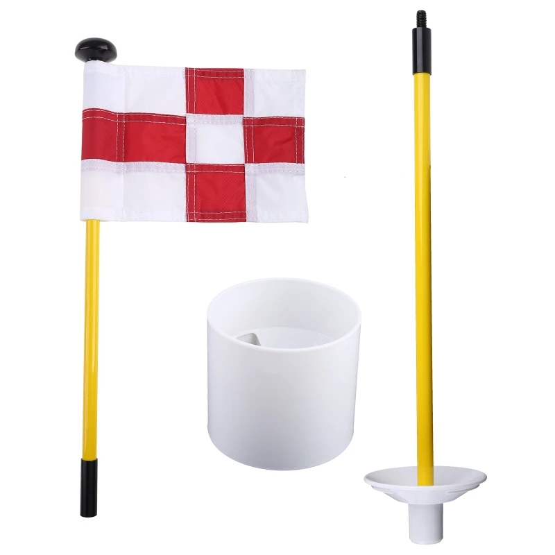 Portable Detachable Golf Flagsticks Putting Green Flags Hole Cup Set Golf Pin Flags for Driving Range Outdoor Backyard Sports