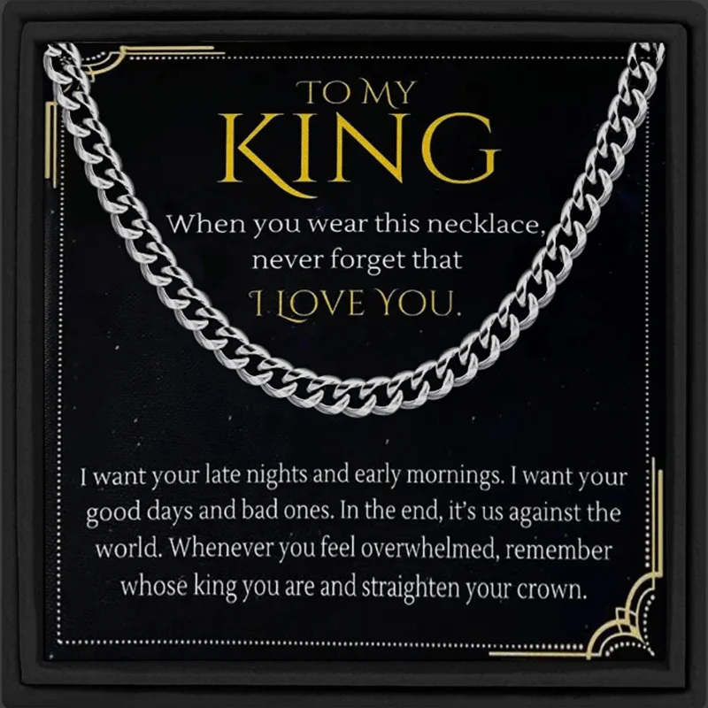 Promise Necklace for Men - Cuban Link Chain for Boyfriend Or Husband - Perfect Valentine's Day, Birthday, Or Anniversary Gift