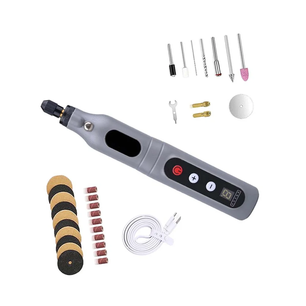 Engraving Tool Set Cordless Rotary Tool 5 Adjustable Speeds Ergonomic Pen Design Low Heat Buildup Precise Control Grip