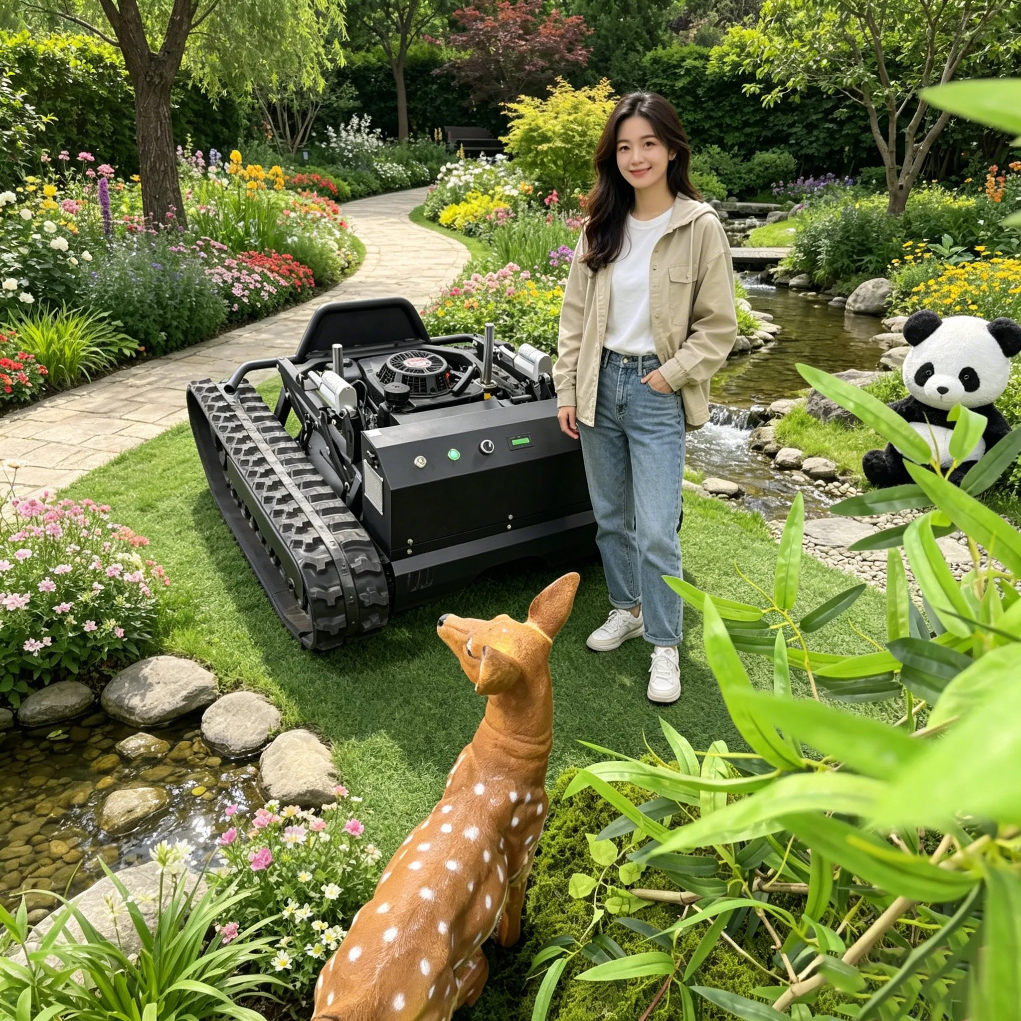 

Customized Wholesale Industrial Remote Control Cordless Slope Mower Automatic Robot Strong Climbing Ability