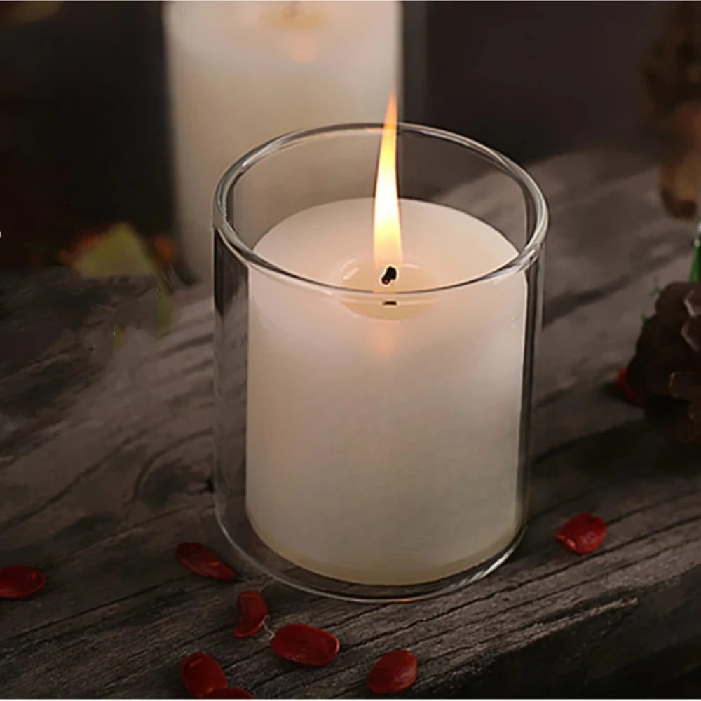 White Glass Candle Holder for Living Room Home Decoration Affordable Price