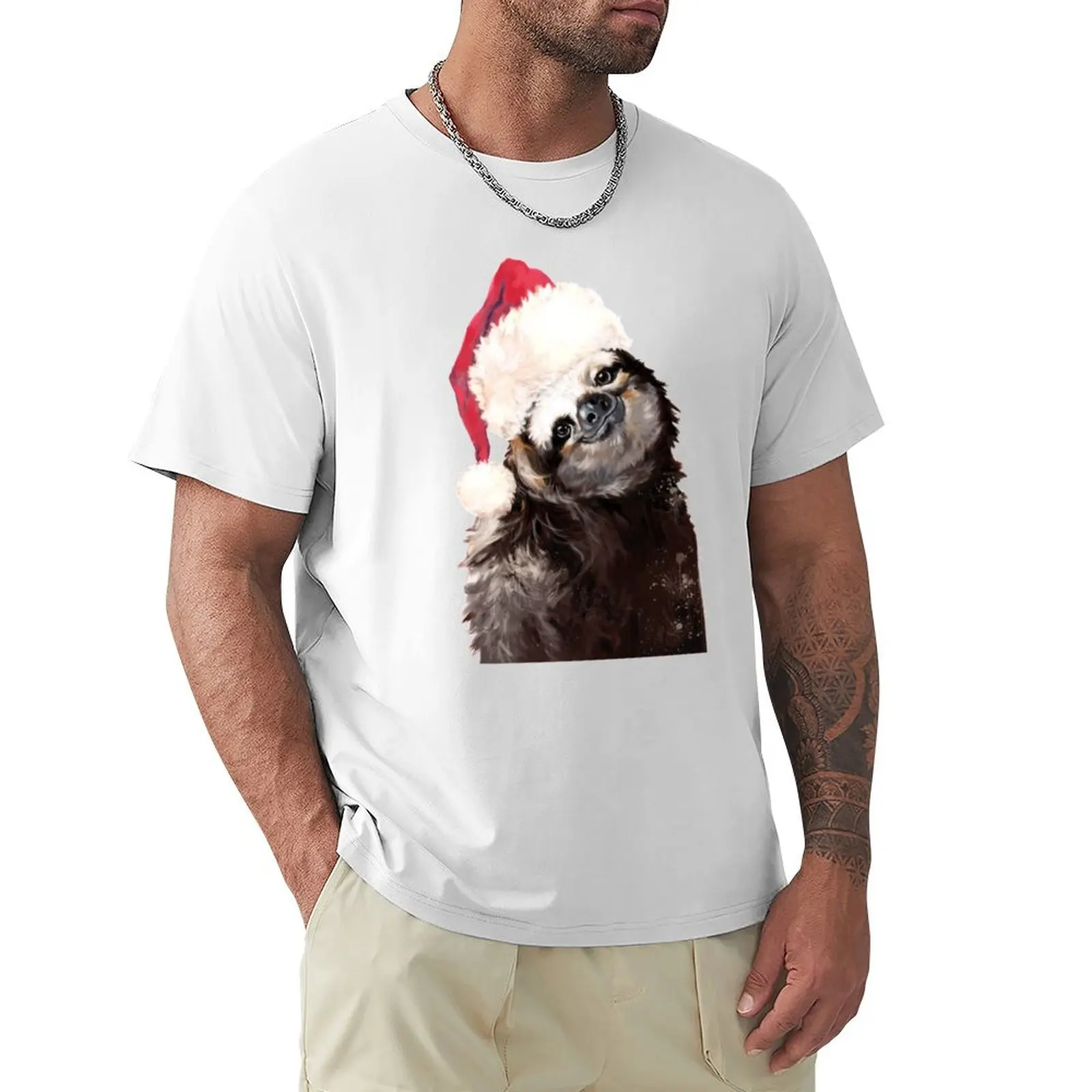 

Christmas Sloth in Green T-Shirt customs animal prinfor boys boys animal print Short sleeve tee men