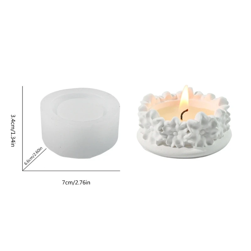 YUYU Gypsum Candlestick Silicone Mold Base Mould Peach Blossom Holder Molds Ornaments Home Decorations Mould